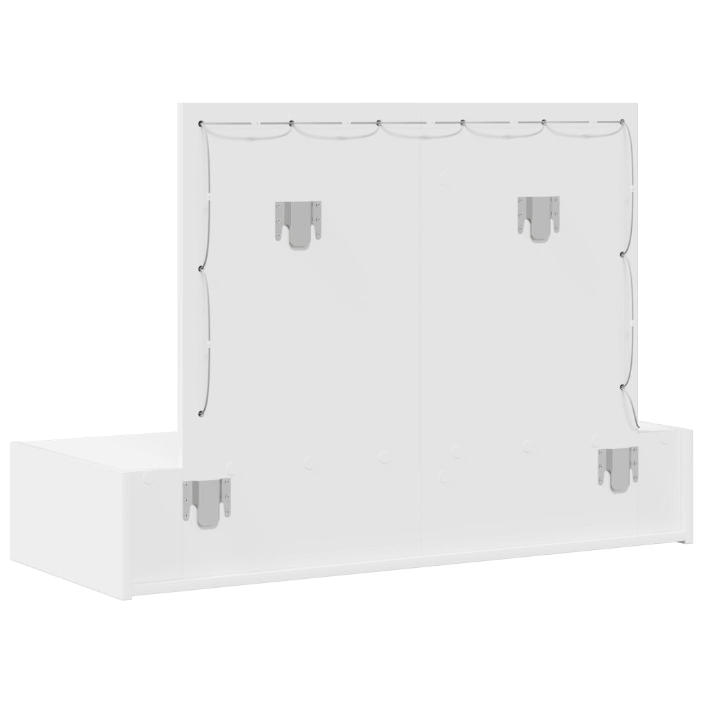 Toeletta a muro con luci LED bianche