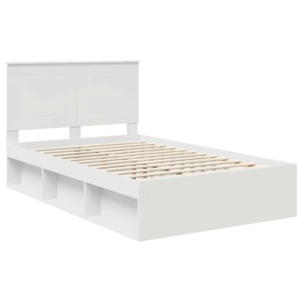 Struttura del letto Bianco 135 x 190 cm Pino massello 3409363