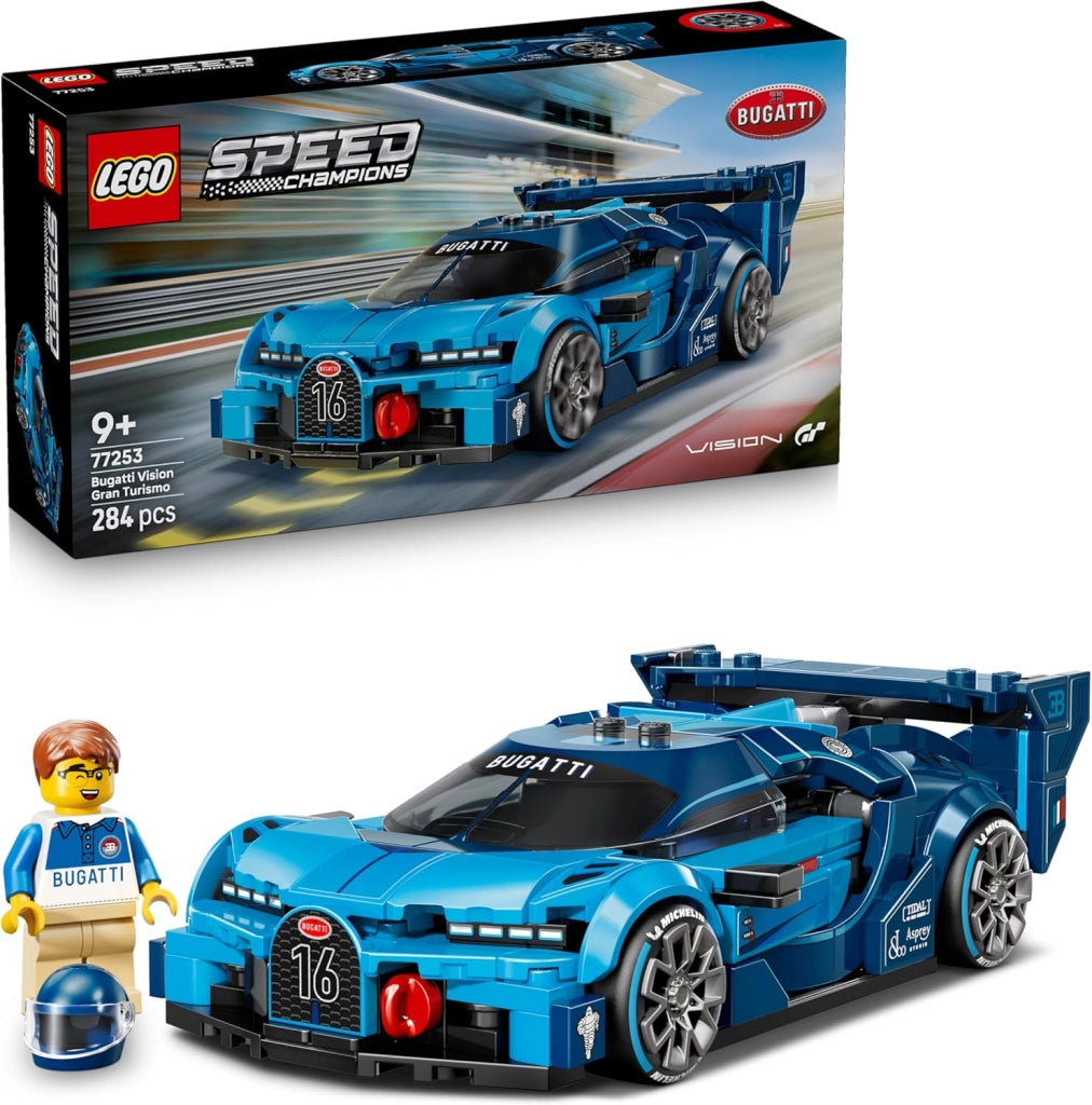 LEGO Speed Champions Super Auto Sportiva Bugatti Vision GT - Modello di Macchina Giocattolo con Minifigure da Collezione
