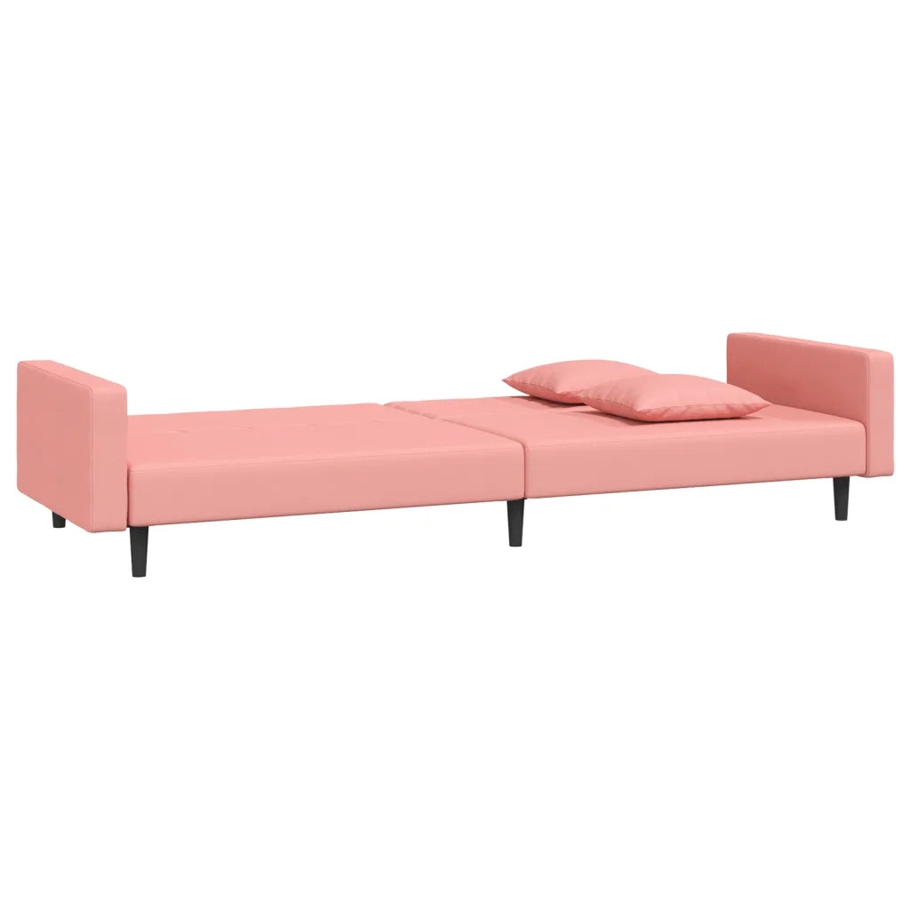 Divano letto | Sof¨¤ letto | Letto singolo a 2 Posti con 2 Cuscini Rosa in Velluto