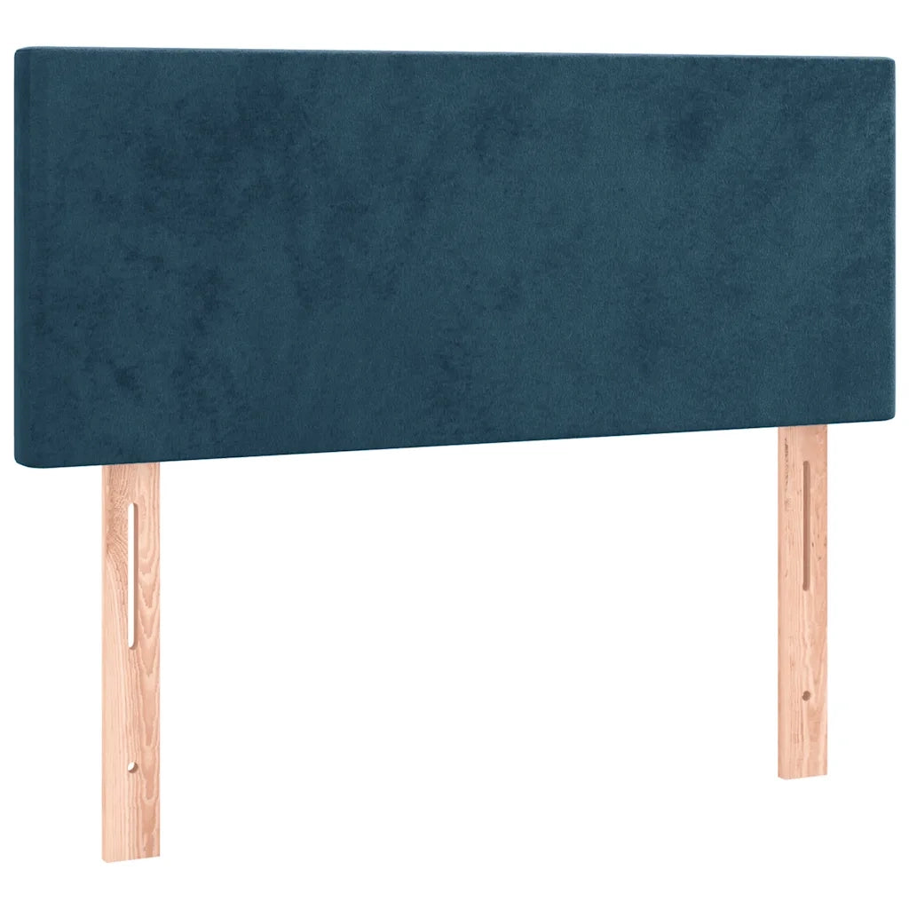 Letto a Molle con Materasso e LED-Struttura Letto con Materasso Blu Scuro 90x190cm in Velluto 374207