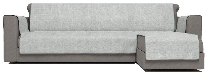 Copridivano in Poliestere con Penisola Destra Seduta 190 cm Grigio