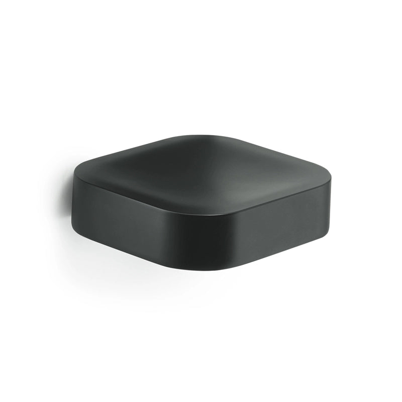 Portasapone inamovibile da muro in ottone, acciaio inox e Cromall 3212 Gedy serie OUTLINE Nero Opaco