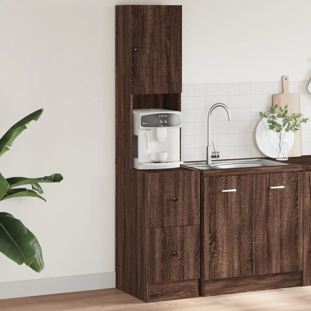 Mobile da cucina-Armadio da cucina Rovere Marrone 35x50x180 cm Legno Multistrato