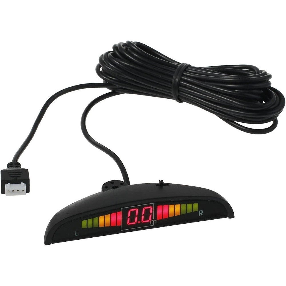 Trade Shop - Kit 4 Sensori Parcheggio Per Auto Retromarcia Posteriori Bianchi Con Led Display -