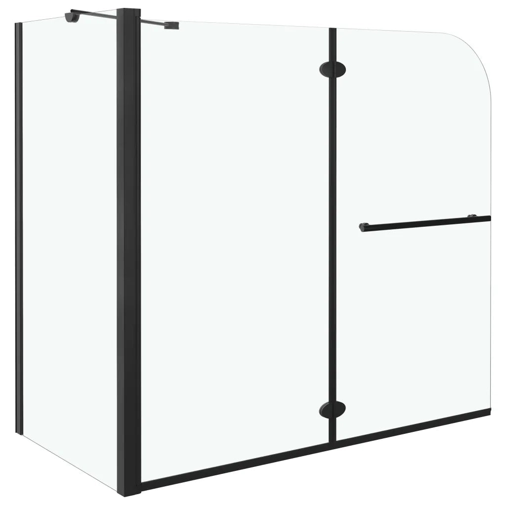 Box Doccia Pieghevole a Libro in ESG 120x68x130 cm Nero CFW4177472