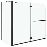 Box Doccia Pieghevole a Libro in ESG 120x68x130 cm Nero CFW4177472