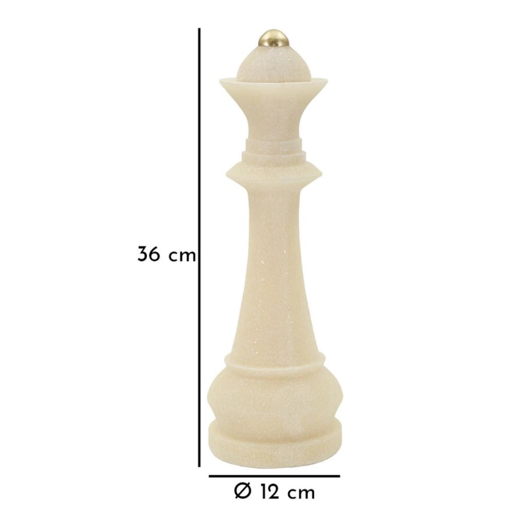 Scultura Scacchi 2, Bianco, Poliresina, 12x12x36 cm