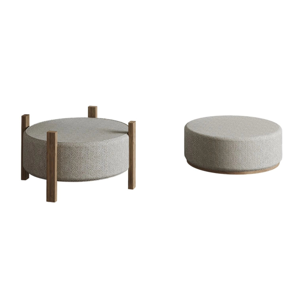 Pouf in legno "Clone" - 47 x 48 x 45 cm - Beige