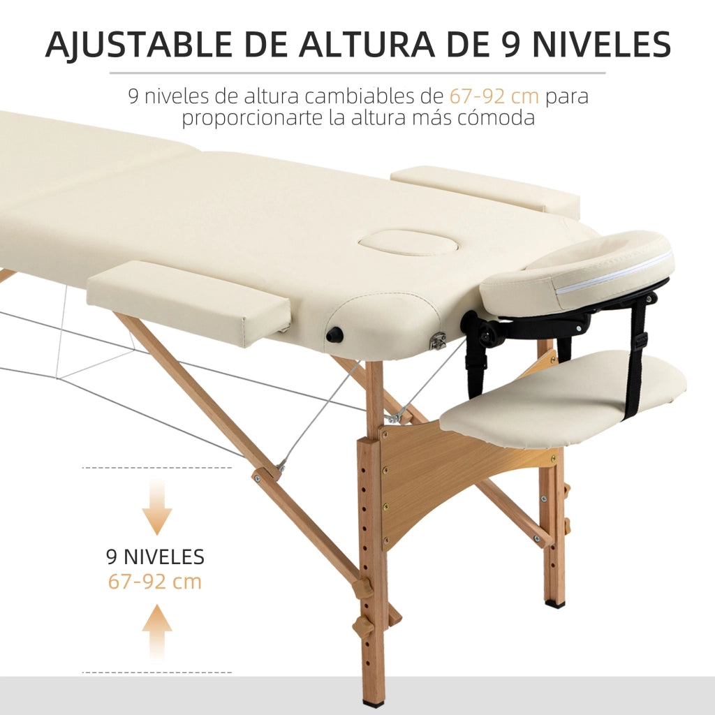 Tavolo pieghevole regolabile in altezza ¨C zephmum ¨C 210x81 cm colore crema