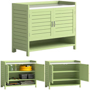 Tavolo da giardino con mobile ¨C zephmum ¨C Verde 88x40x70,5 cm
