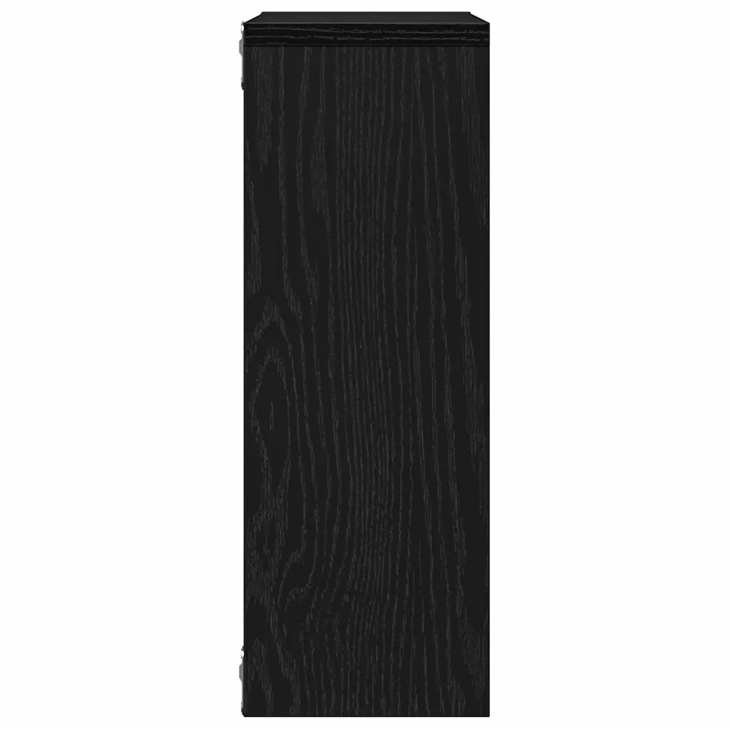 Scaffale a Parete Rovere Nero 45x16x45 cm in Truciolato