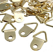 Trade Shop - Set 20 Pezzi Ganci Gancetti Appendi Quadri Cornici Ottone Dorato 10 X 23 Mm -