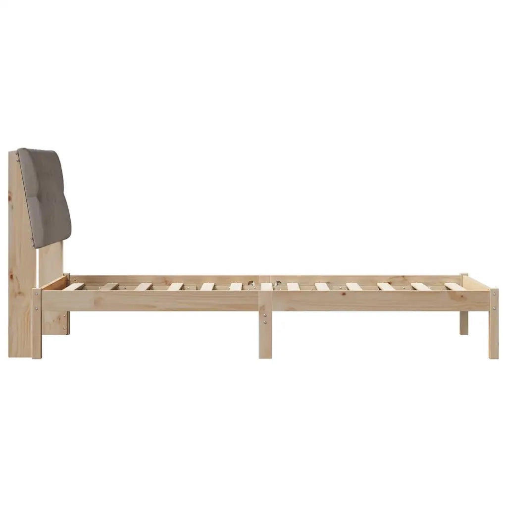 Letto con Testiera Rivestita-Struttura Letto con Testiera Marrone 90 x 190 cm 913254