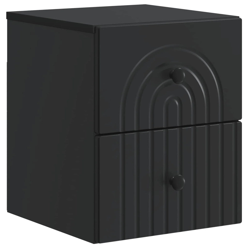 Mobiletto da notte a muro 2 pcs Nero 33 x 34,5 x 40 cm 898128