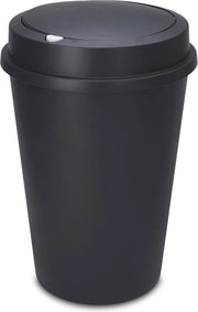 Afvalemmer in Plastica Ronde con Coperchio a Spinta - 50L - Antracite