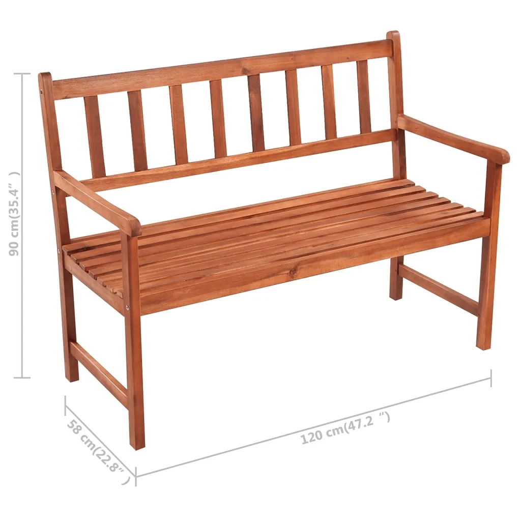 Panca da Giardino con Cuscino 120 cm in Massello di Acacia 3063792