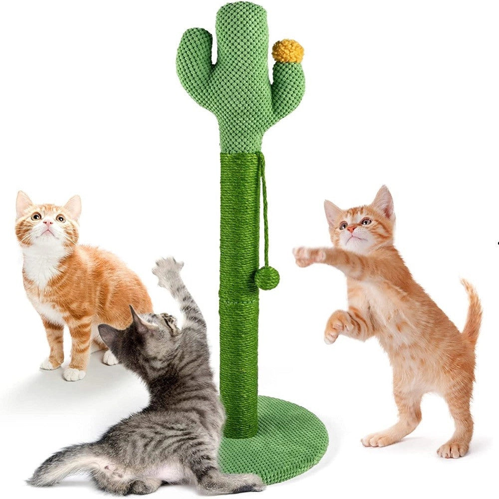 Trade Shop - Tiragraffi Cactus 40 X 70 Cm Colonne Albero Per Gatti Palo In Naturali Sisal -