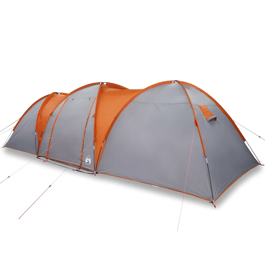 vidaXL Tenda da Campeggio a Cupola 8 Persone Grigio e Arancione