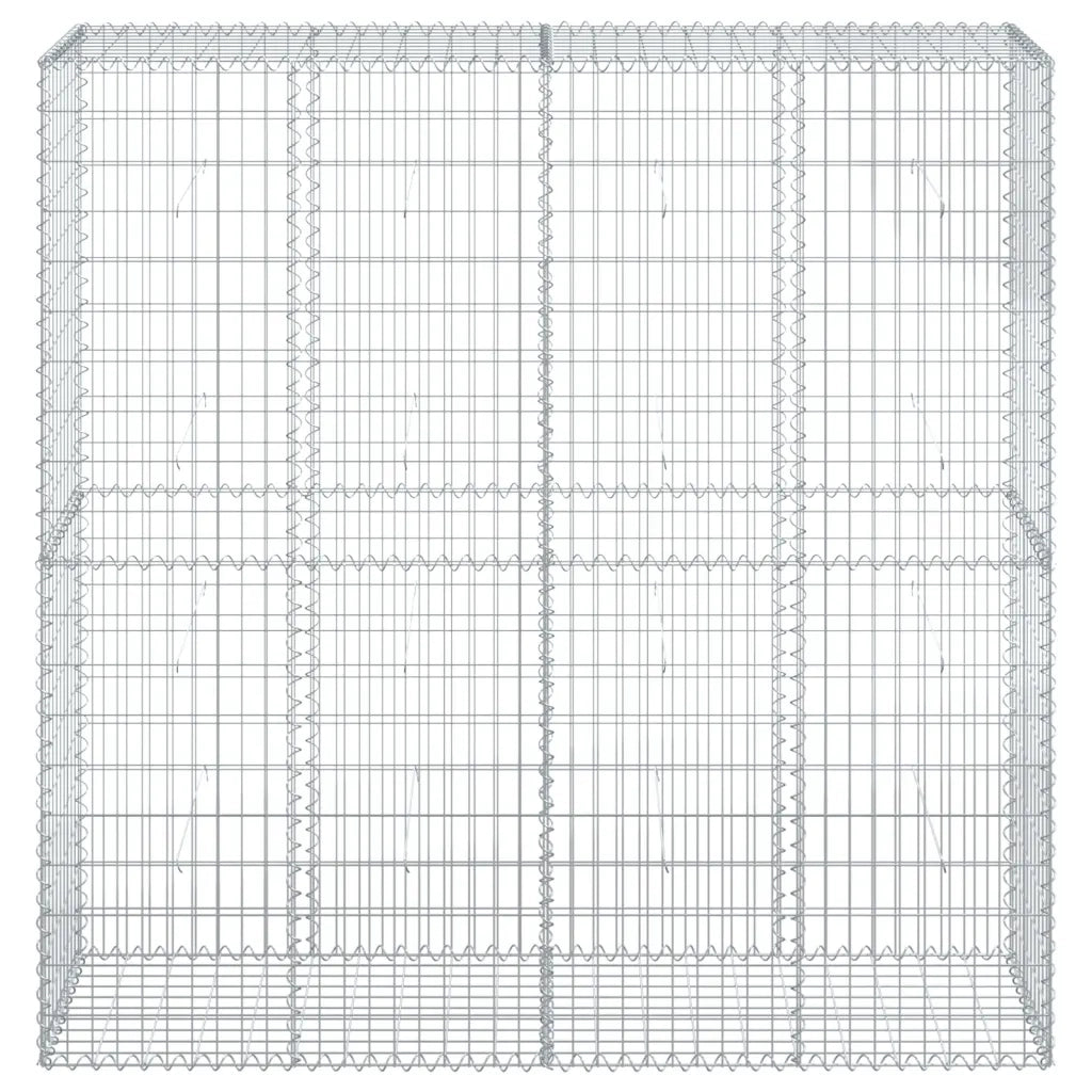 Cesto Gabbione con Copertura 200x50x200 cm in Ferro Zincato 3295167