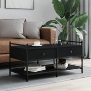 Tavolino da Salotto-Tavolino da soggiorno-Tavolo Nero 99x50x50 cm in Legno Multistrato