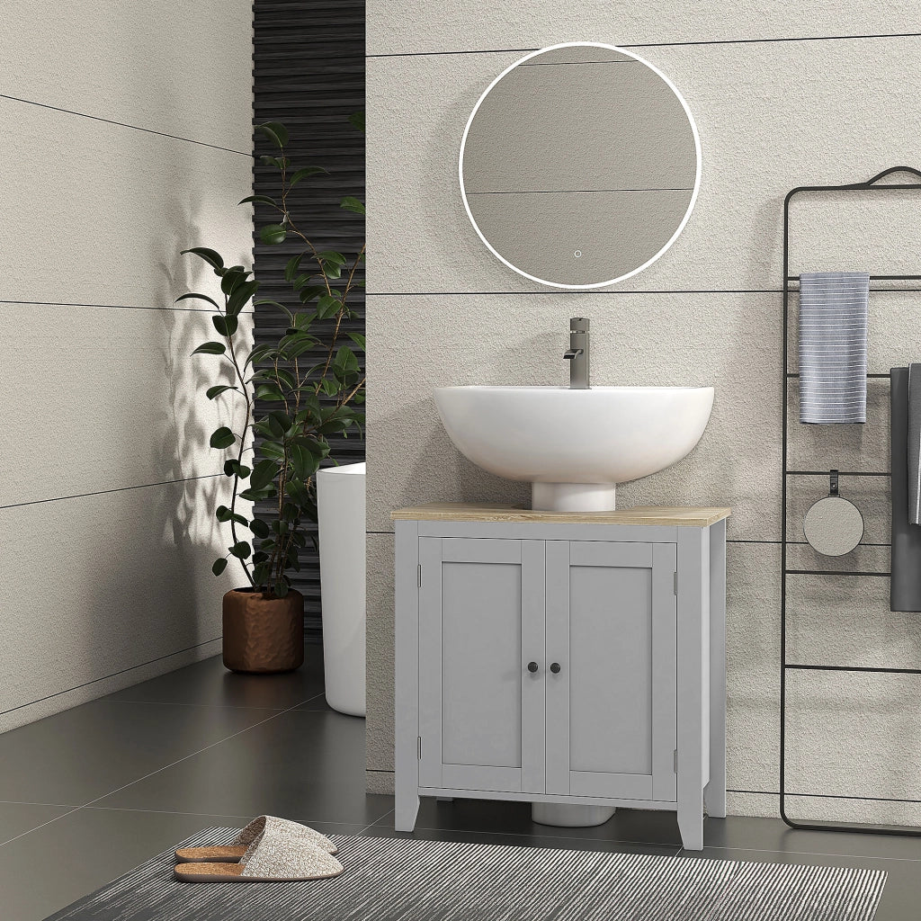 Mobile sottolavabo con 2 ante e ripiano regolabile ¨C Xylo ¨C Grigio 60x30x60 cm