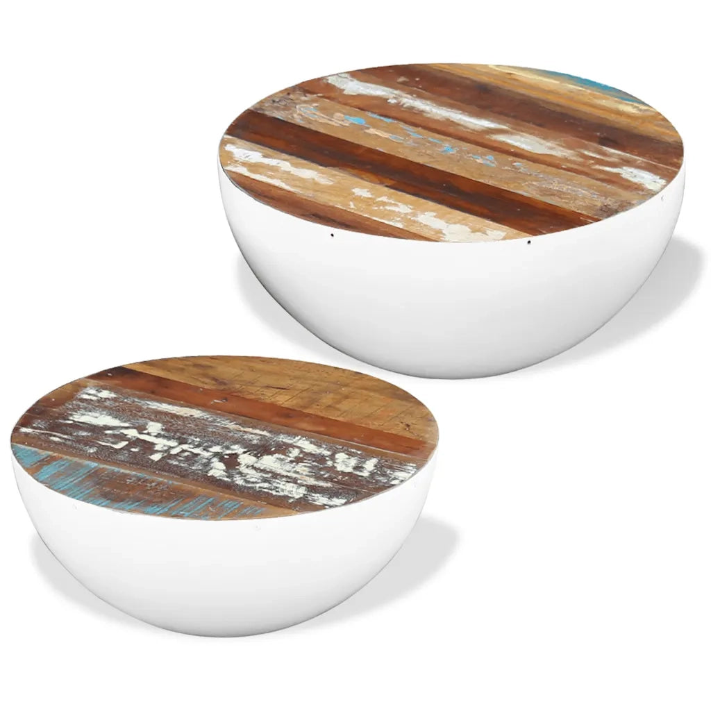 Tavolini da Salotto 2 pz a Forma di Palla in Legno di Recupero 243351
