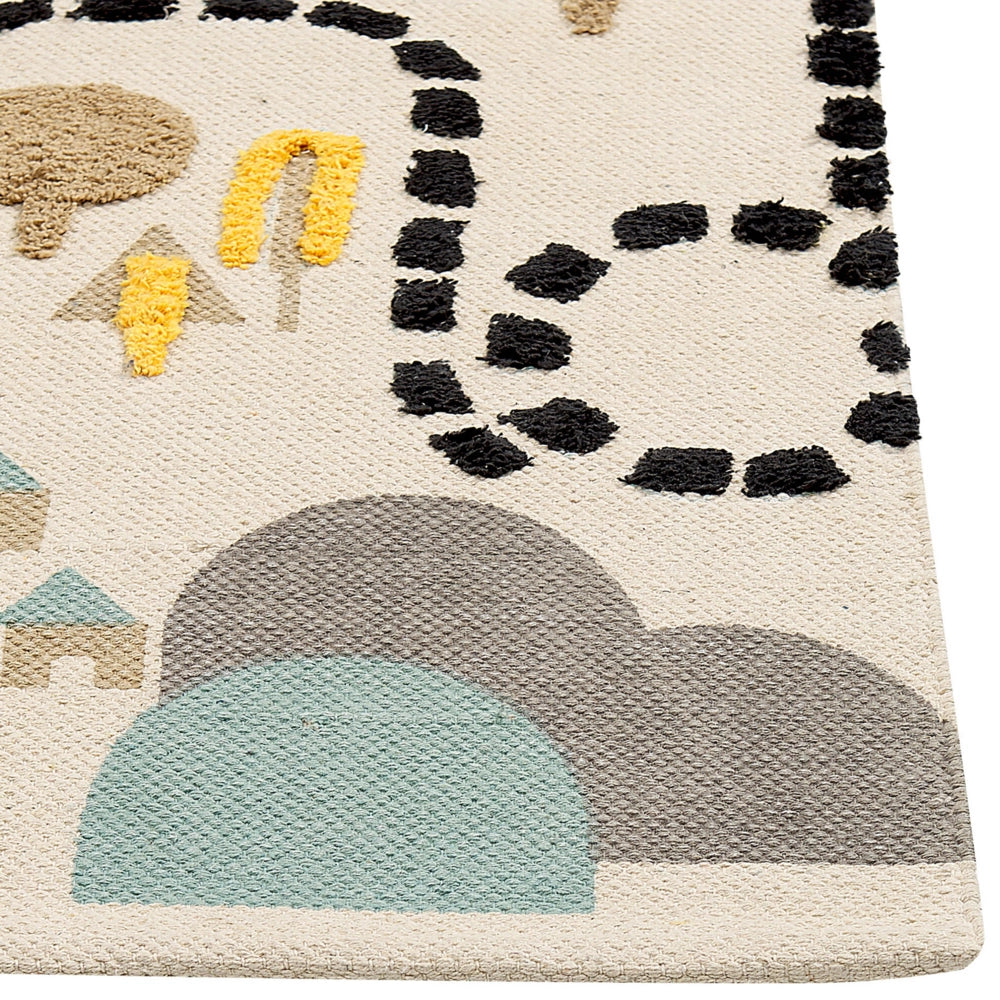 Tappeto per bambini motivo urbano multicolore 80 x 150 cm cameretta camera da letto