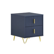 SoBuy Comodino, Comodino con 2 cassetti, Tavolino moderno per camera da letto e soggiorno, Blu L40 x P40 x A47 cm FBT115-B