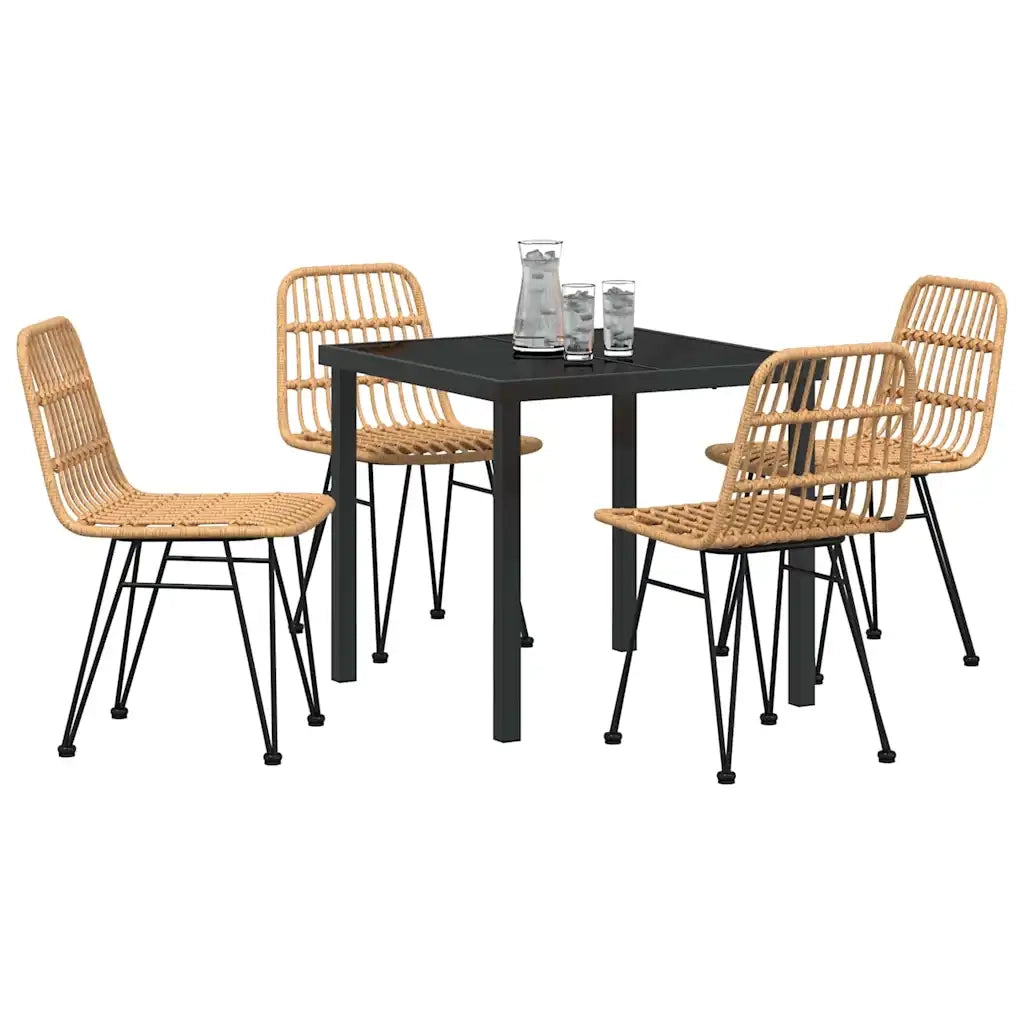Set da Pranzo per Giardino 5 pcs Marrone 3379192