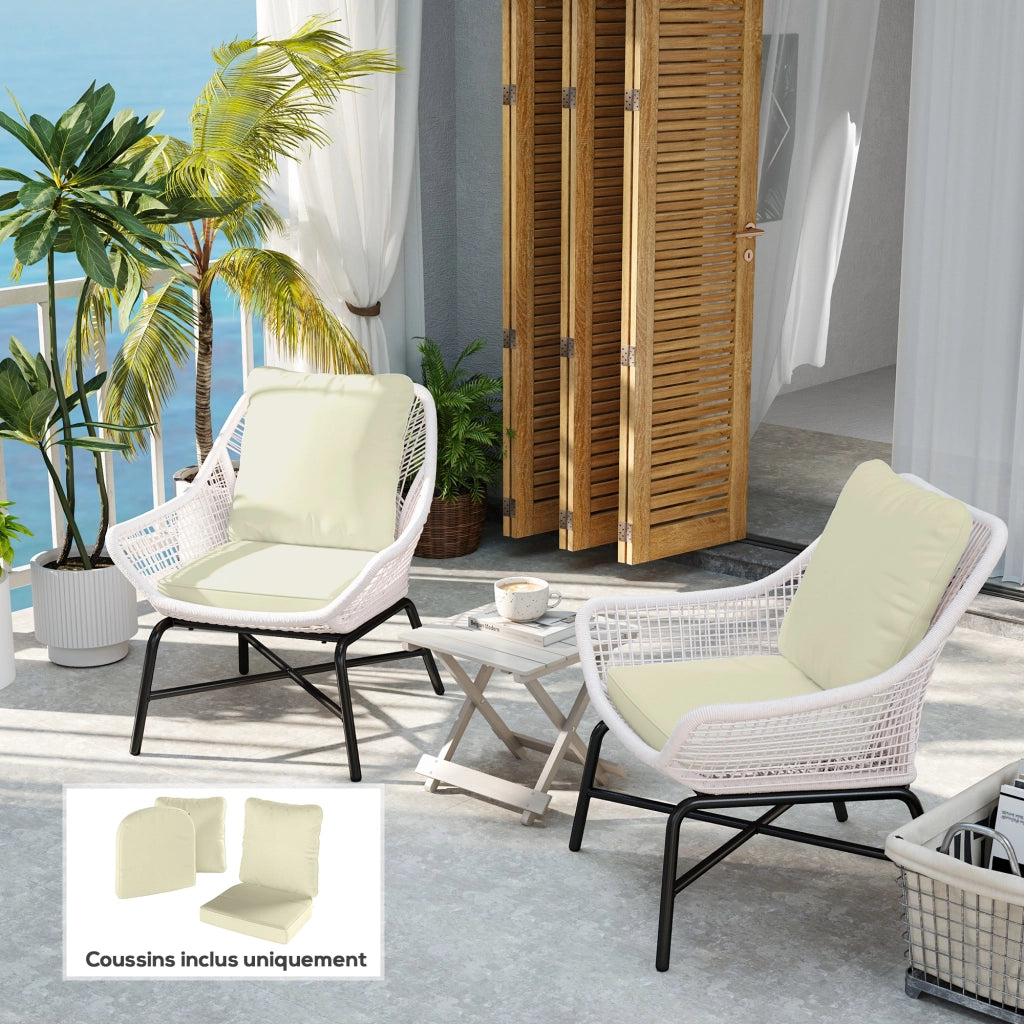 Set 2 cuscini per divano con schienale ¨C Xylo ¨C tessuto crema interno esterno