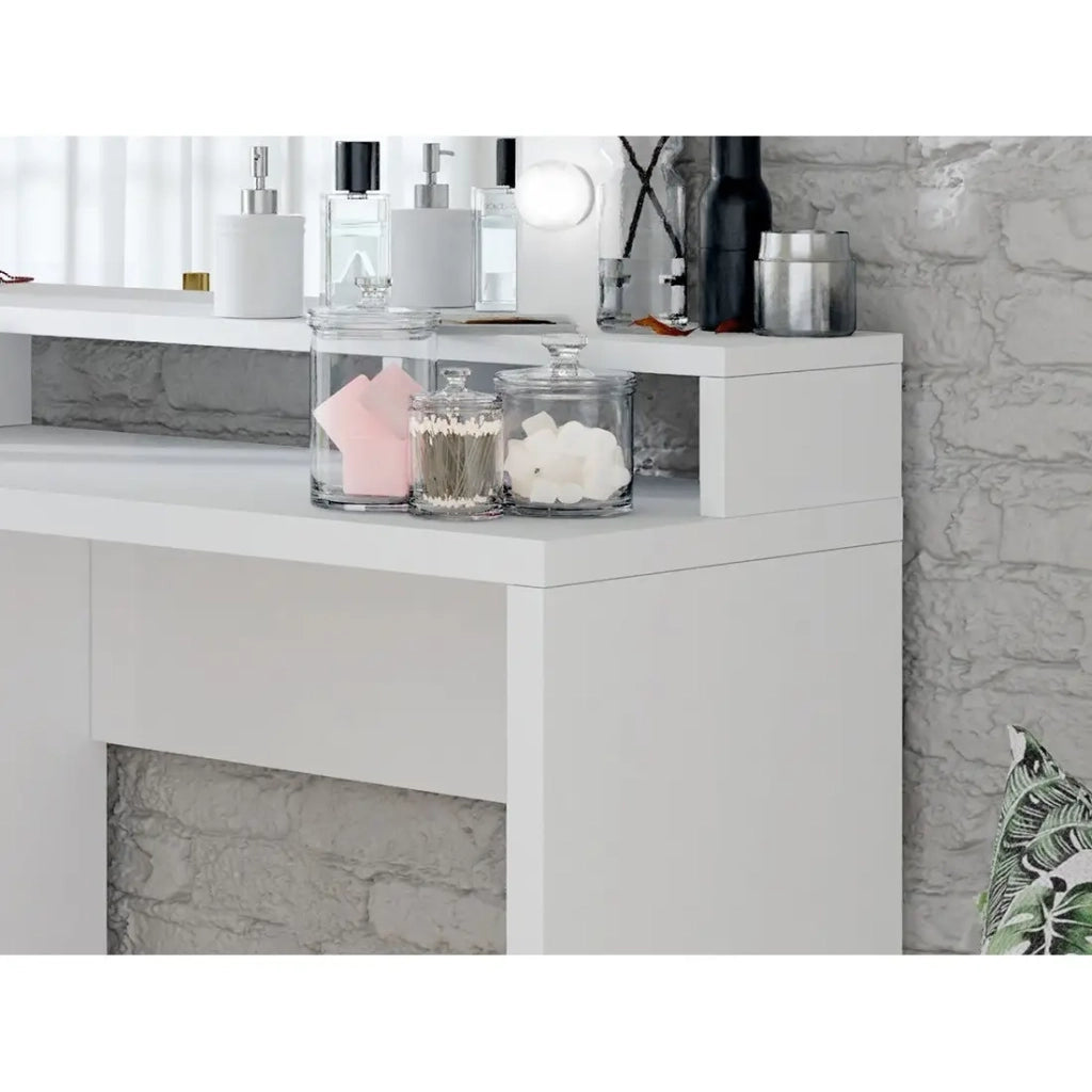Toeletta design con illuminazione integrata collezione VERSAILLES colore bianco finiture lucide