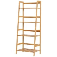Libreria a 4 Livelli Moderna Scaffale a 4 Ripiani Bagno Cucina Balcone Bambù 48 × 30 × 119cm