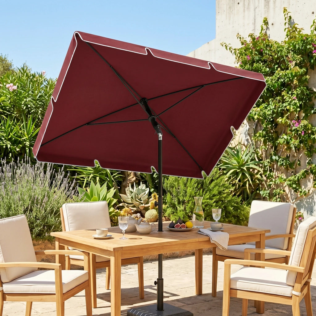 Ombrellone Rettangolare da Giardino ¨C Xylo ¨C Alluminio 2x1,3x2,5m Inclinabile Rosso Vino