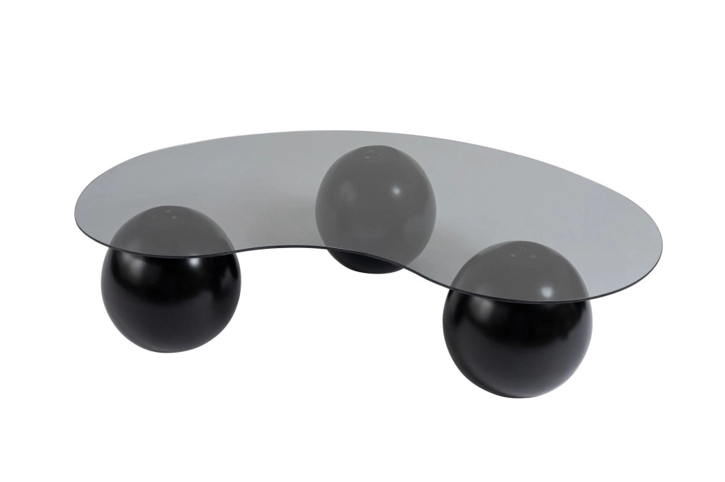 Tavolino in vetro "Sphere" - 120 x 70 x 30 cm - Nero