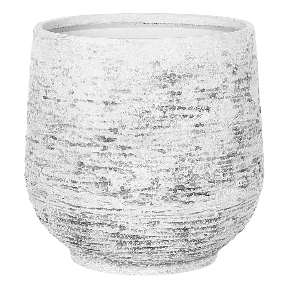 Vaso per piante in fibra grigia argilla 37 x ⌀ 32 cm per esterni interni per tutte le stagioni
