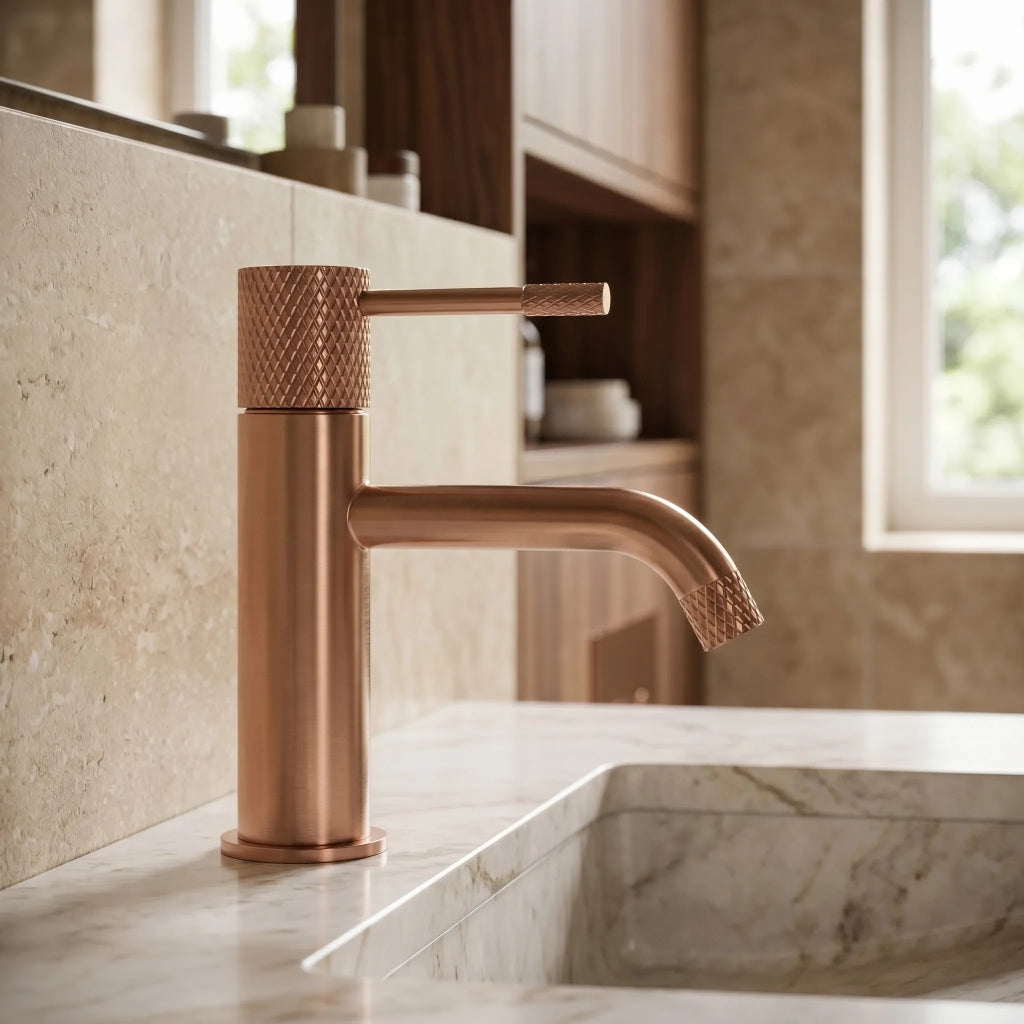 Rubinetto Da Lavabo Rea Venti Brush Copper Low