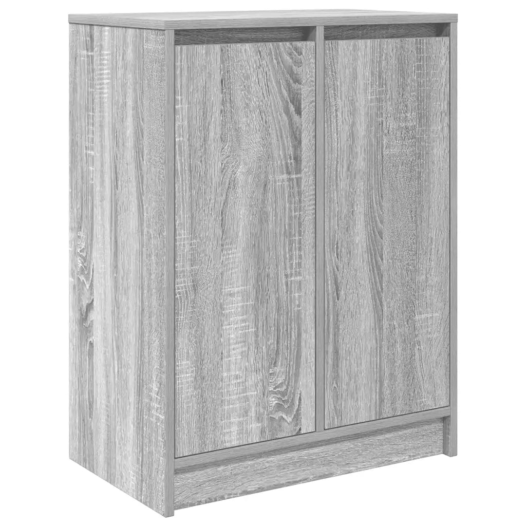 Scarpiera moderna con 2 ante e 8 ripiani 57 x 34 x 76 cm legno composito grigio 02_0051774