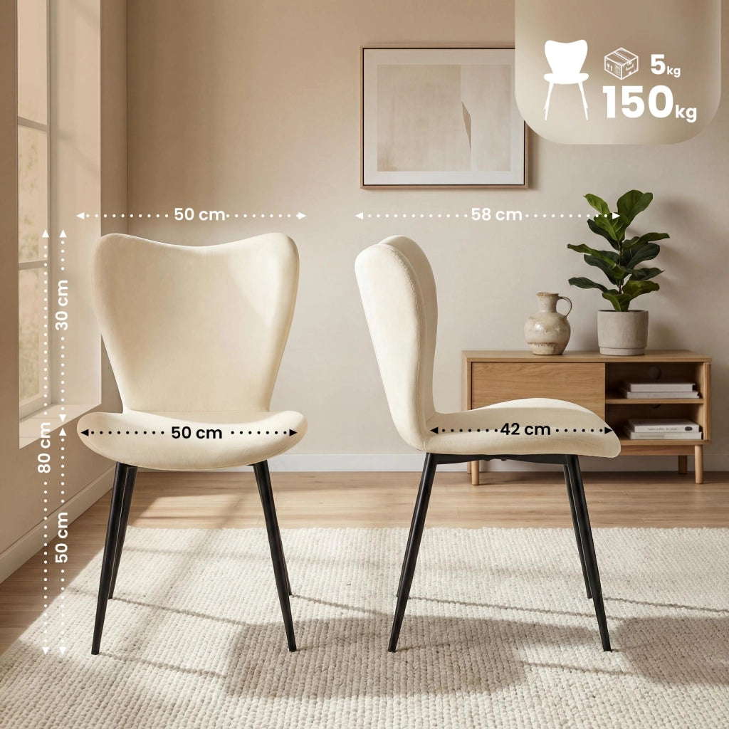 Set di 2 sedie per sala da pranzo Maika in velluto 1