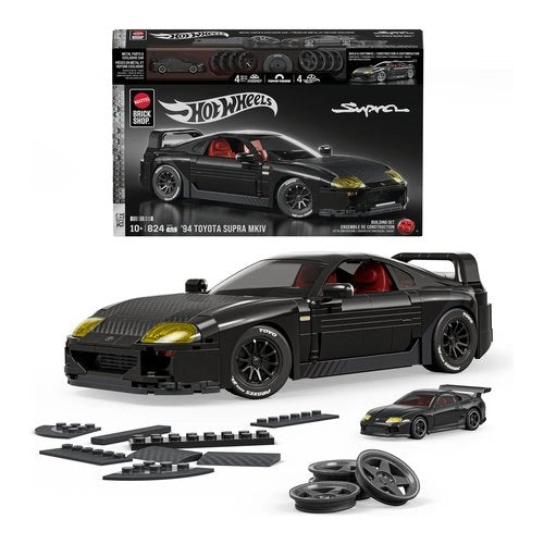 Set costruzioni mattel jkg40 brick shop hot wheels elite toyota supra