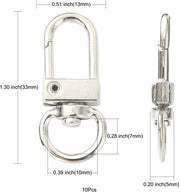 Clipsluiting a Doppio Scatto a Manubrio con 10 pezzi - Manubrio a Pistola - Chiusura a Crociera - Haken Metallici - Borse DIY - Materiale di Alta Qualità - Manubrio a Carabina