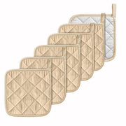 Set di asciugamani da cucina resistenti al calore - Set da 6 pezzi - Beige - 100% Cotone