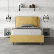 Letto imbottito Piazza e mezzo 120x200 cm Large - Contenitore,Microfibra,Ocra