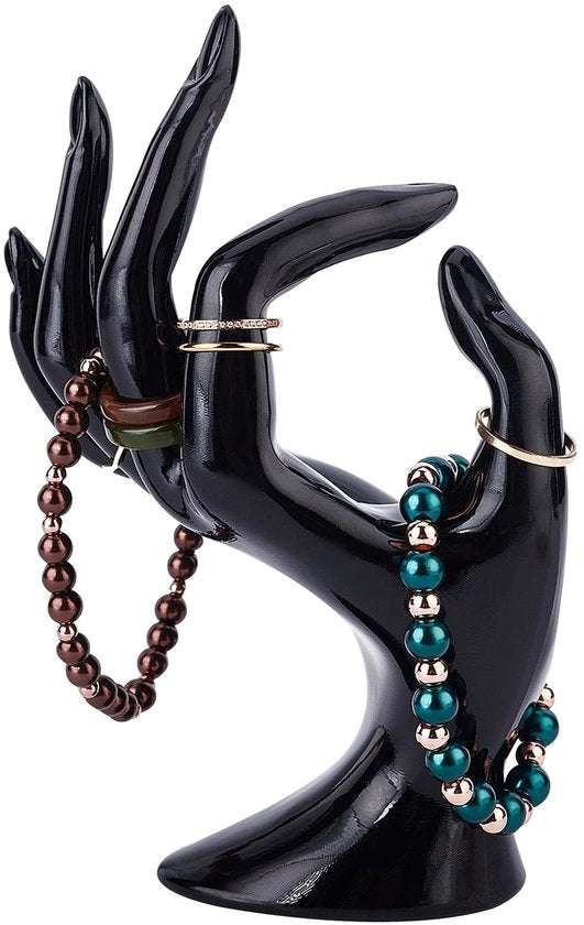 Porta gioielli con design elegante - adatto per uso domestico - manico a forma di mano - materiale duraturo - porta anelli - custodia per gioielli