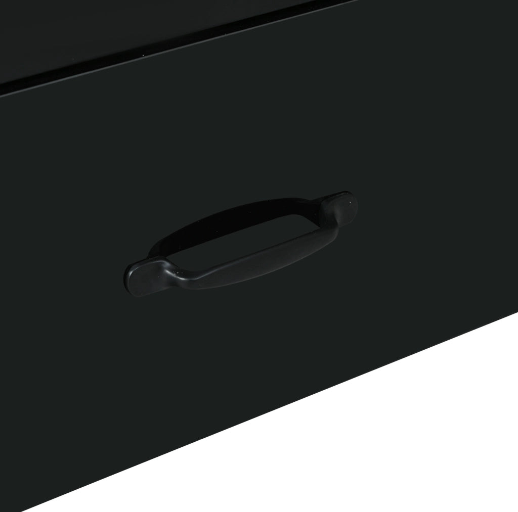 Vetrina moderna con LED e 2 cassetti; 2 ante; 60 x 35 x 182;5 cm; nero