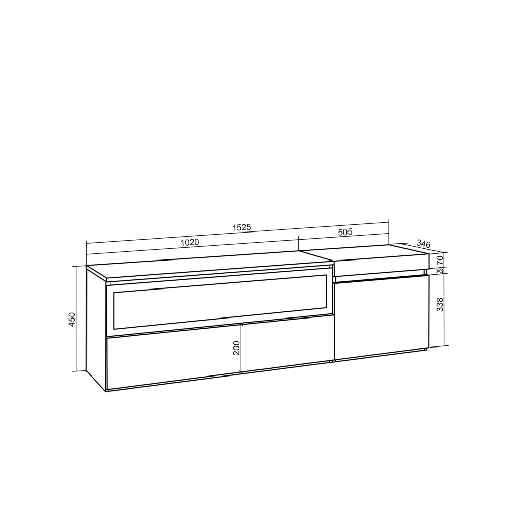 Mobile TV Soggiorno, 150x35x45cm, Per TV fino a 65", Camino elettrico, colore Rovere e nero RF2430