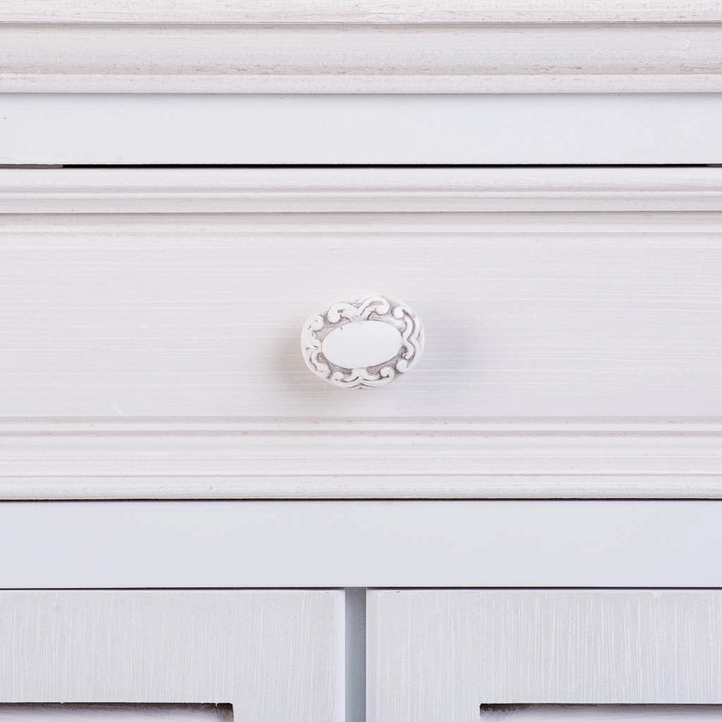 Mobile da ingresso in legno con 1 cassetto e 2 ante bianco 60x30x78