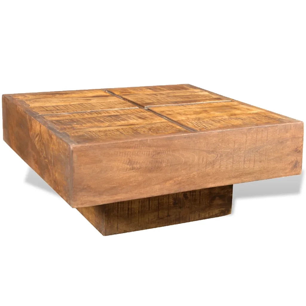 Tavolino da CaffÃ¨ Marrone Quadrato in Legno Massello di Mango  cod mxl 20543