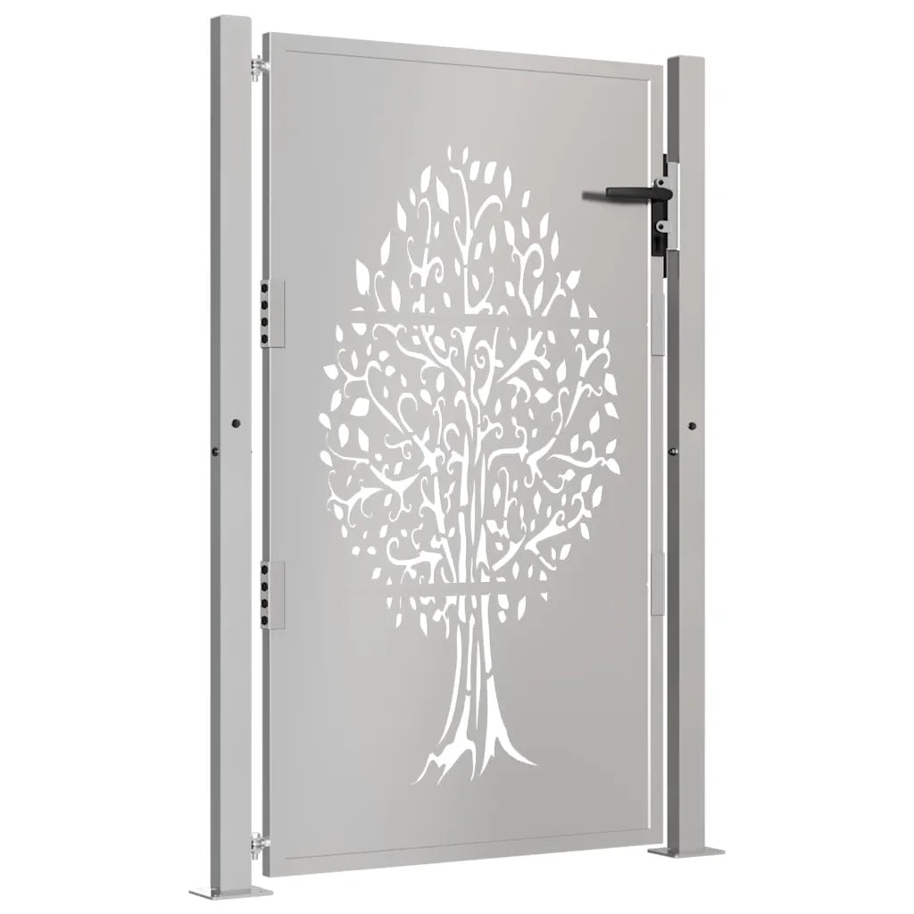 Cancello da giardino 100x150 cm in acciaio Corten con design ad albero 153163