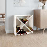 Portabottiglie Bianco 62x25x62 cm in Legno Massello di Pino 821760